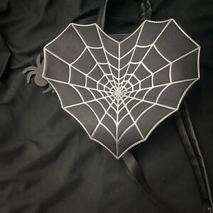 Mad engine black heart Spider web backpack with spider charm brand new